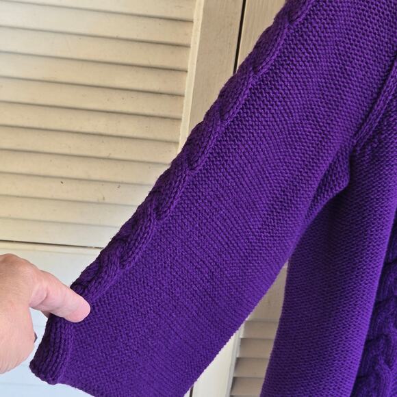 Kim Rogers Heavy One Button Open Front Cardigan Purple 3X  Chunky Knit - Picture 6 of 8